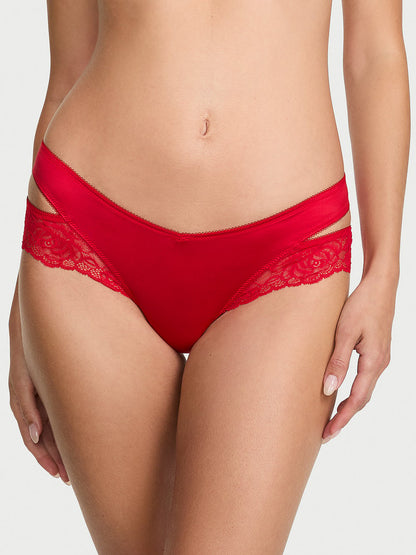 Denim Mesh Ruffled Cheeky Panty