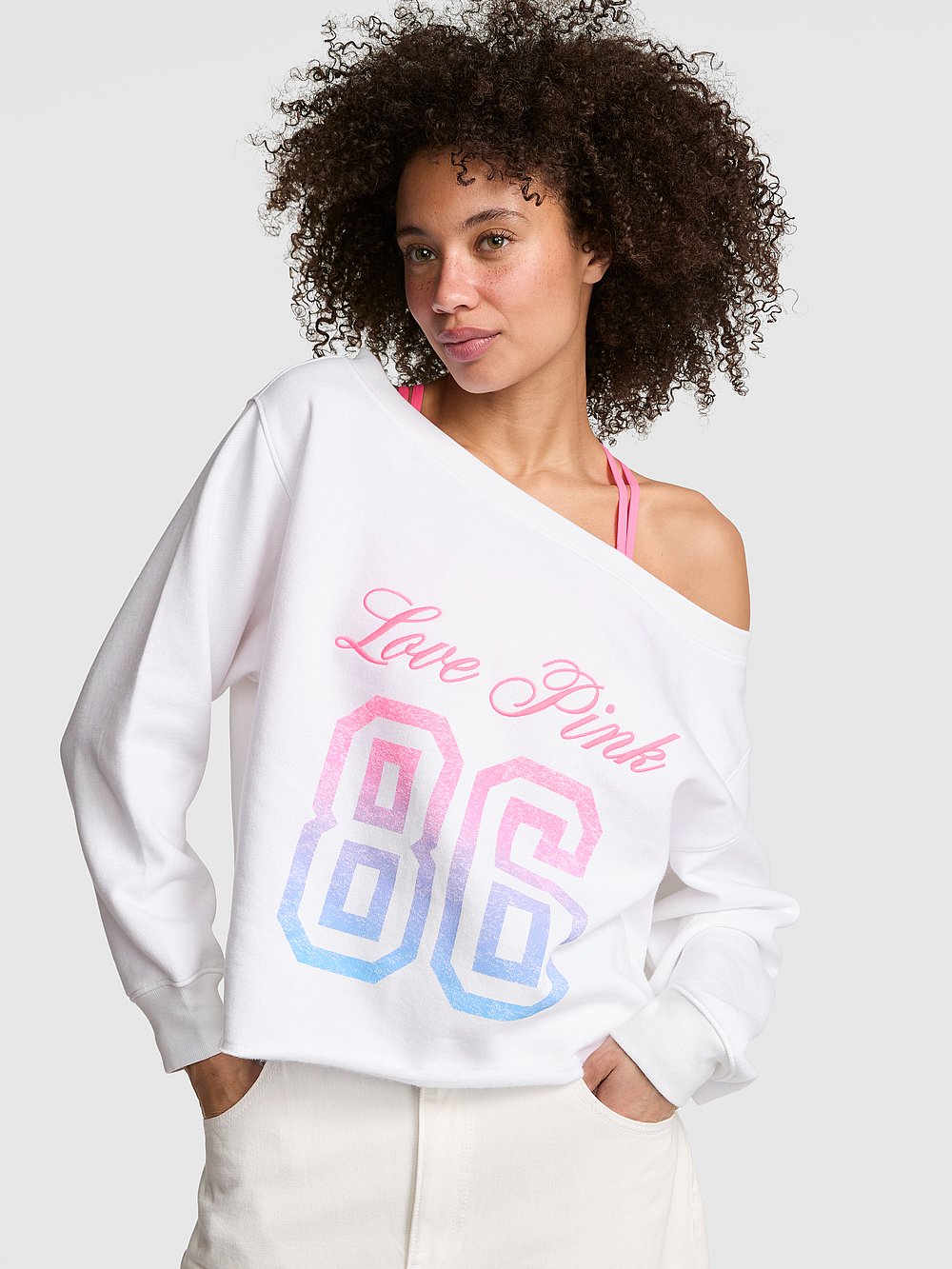 Campus Fleece™ Rib Off-The-Shoulder Sweatshirt