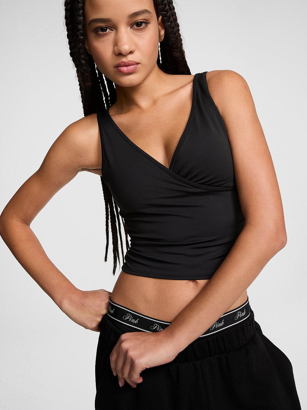 PINK Relay™ Ruched Wrap Bra Tank