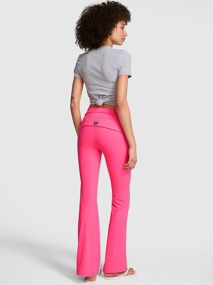 PINK Relay™ Ruched Foldover Flare Leggings