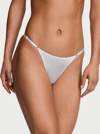 Tease Strappy Heart Embroidery Peekaboo V-String Panty