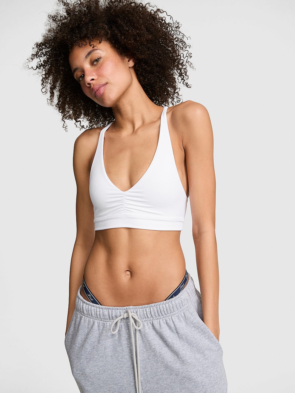 PINK Relay™ Ruched Plunge Sports Bra