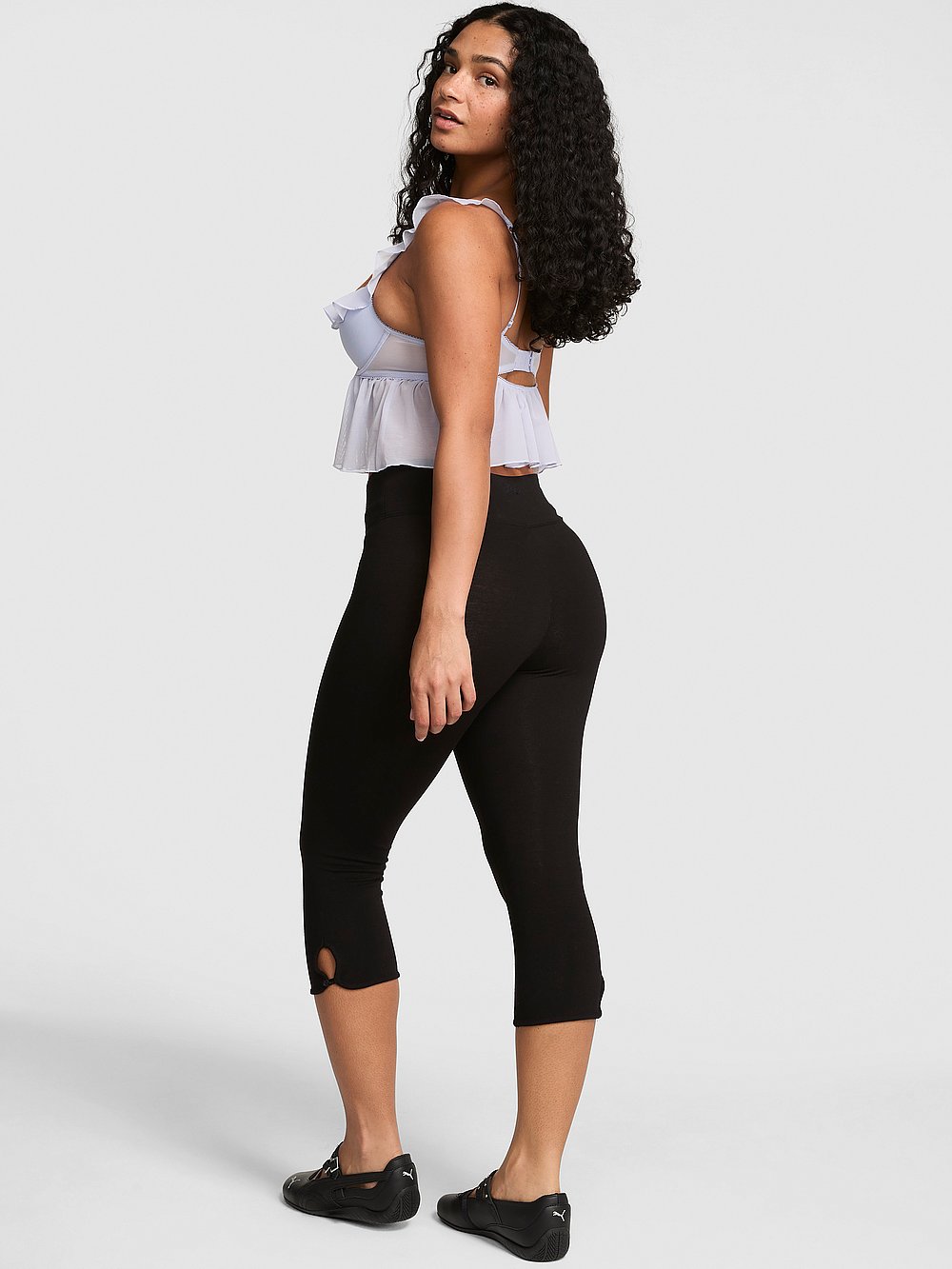 All-Day Cotton™ Foldover Capri Leggings