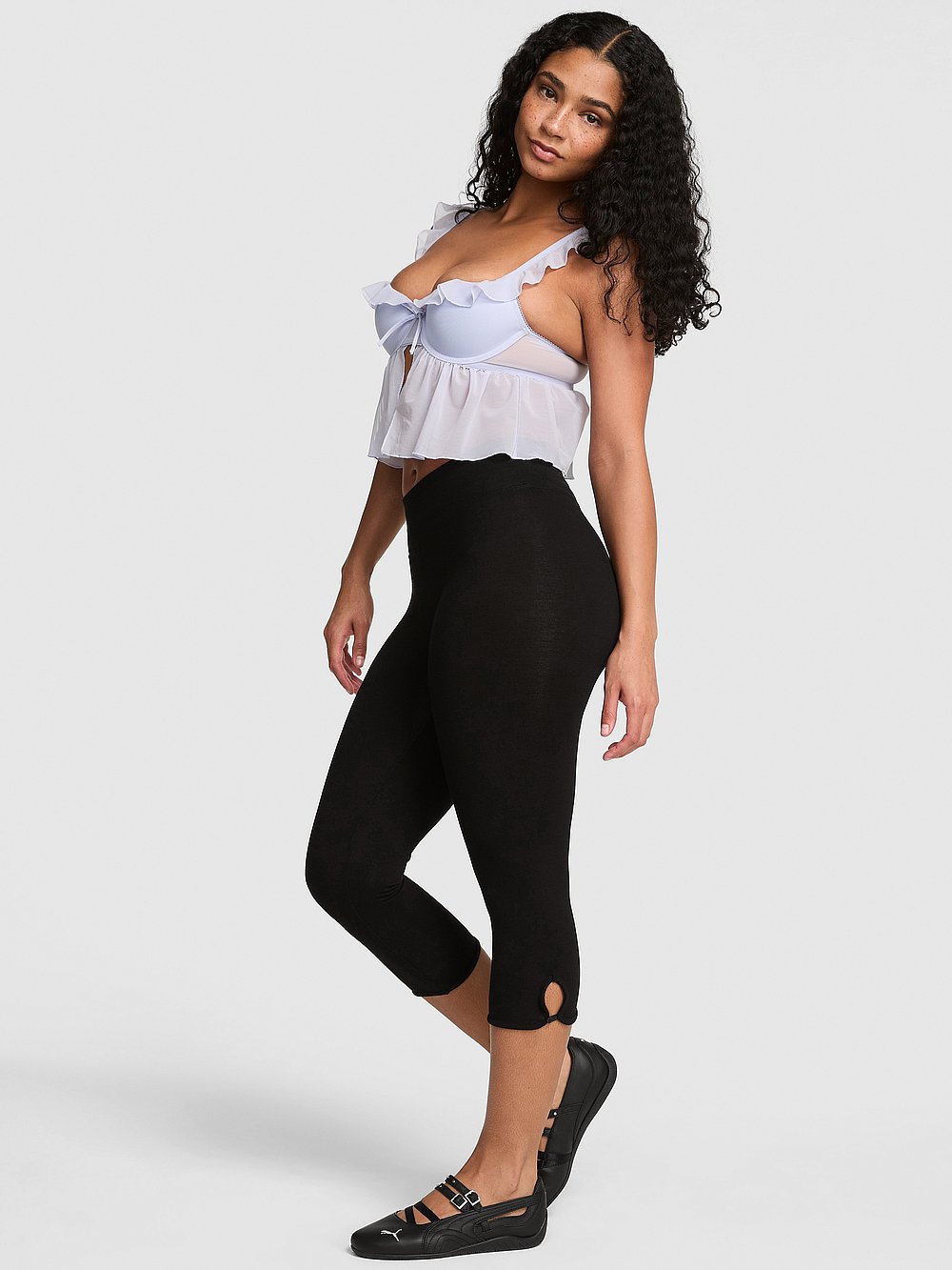 All-Day Cotton™ Foldover Capri Leggings