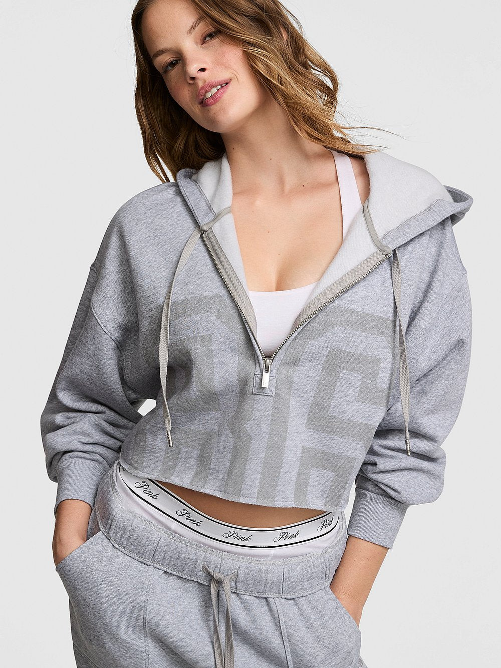 Campus Fleece™ Cropped Half-Zip Hoodie