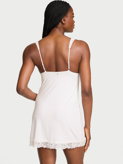 SoSoft™ Modal Lace-Trim Bridal Mini Slip