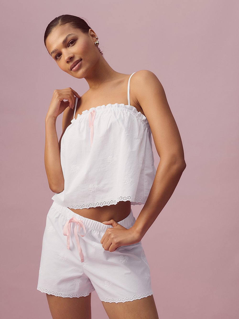 Heritage Cotton Eyelet Short Pajama Set