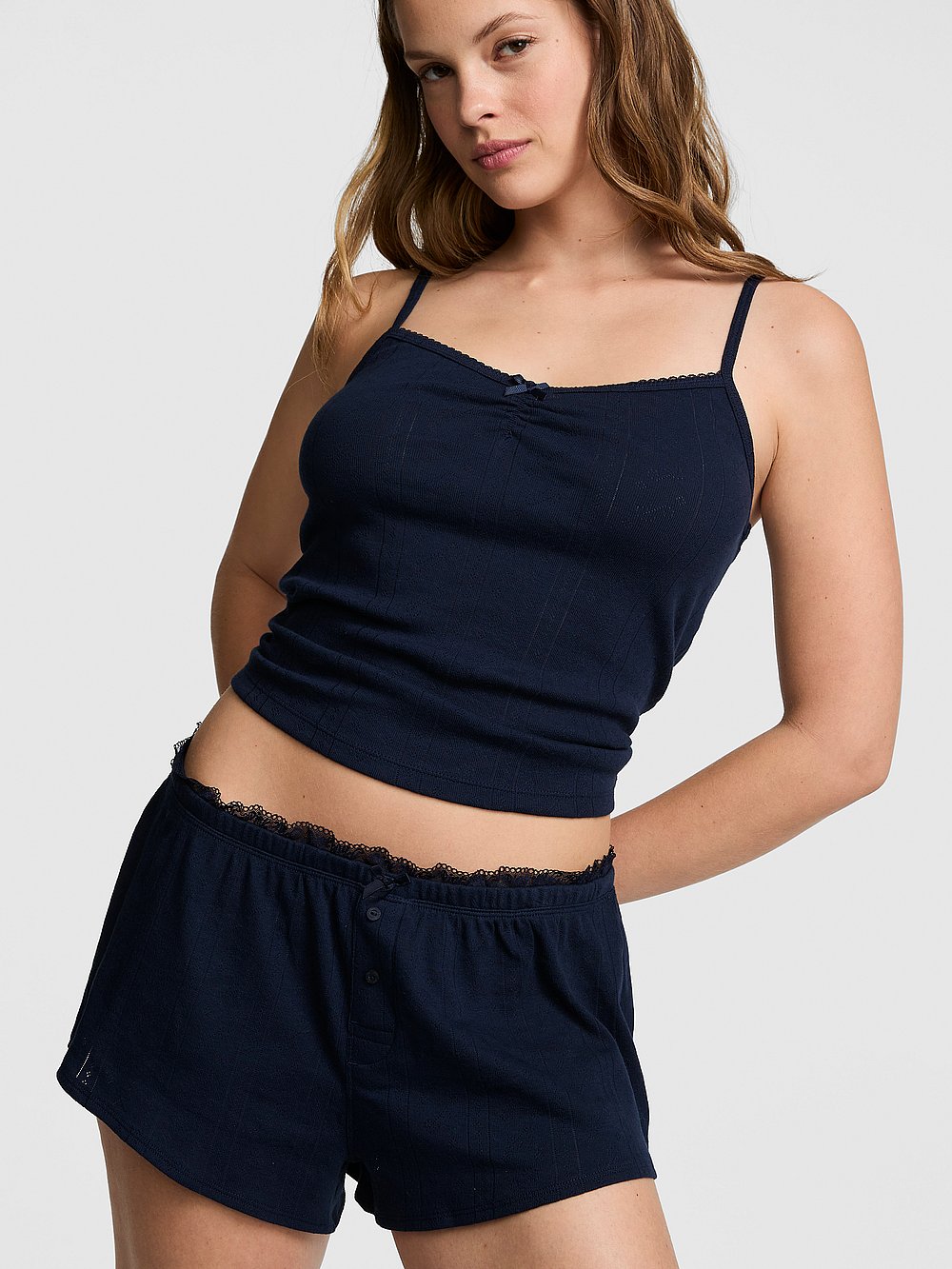 Pointelle Micro Pajama Shorts