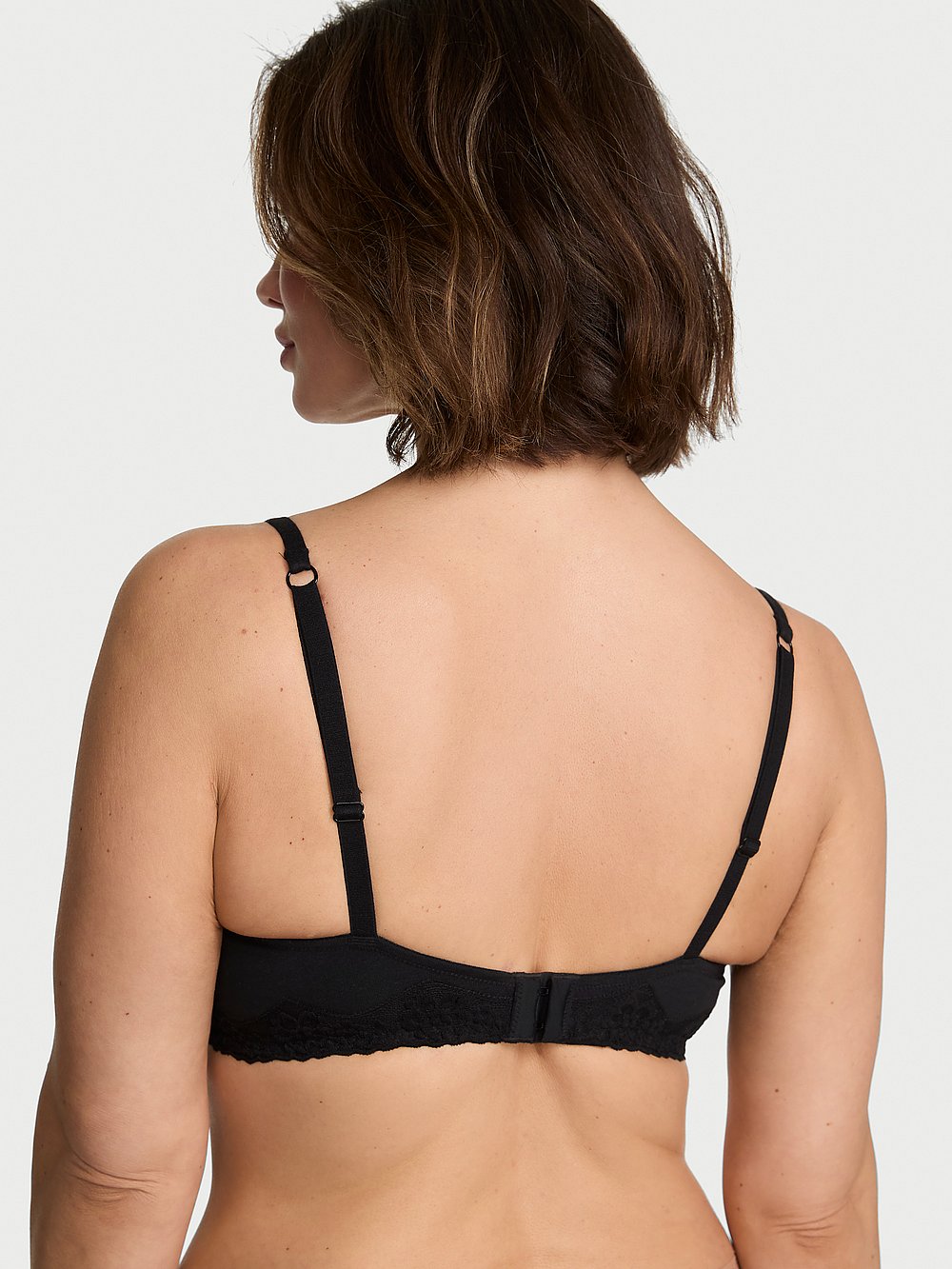 Cotton Lace-Trim Unlined Demi Bra