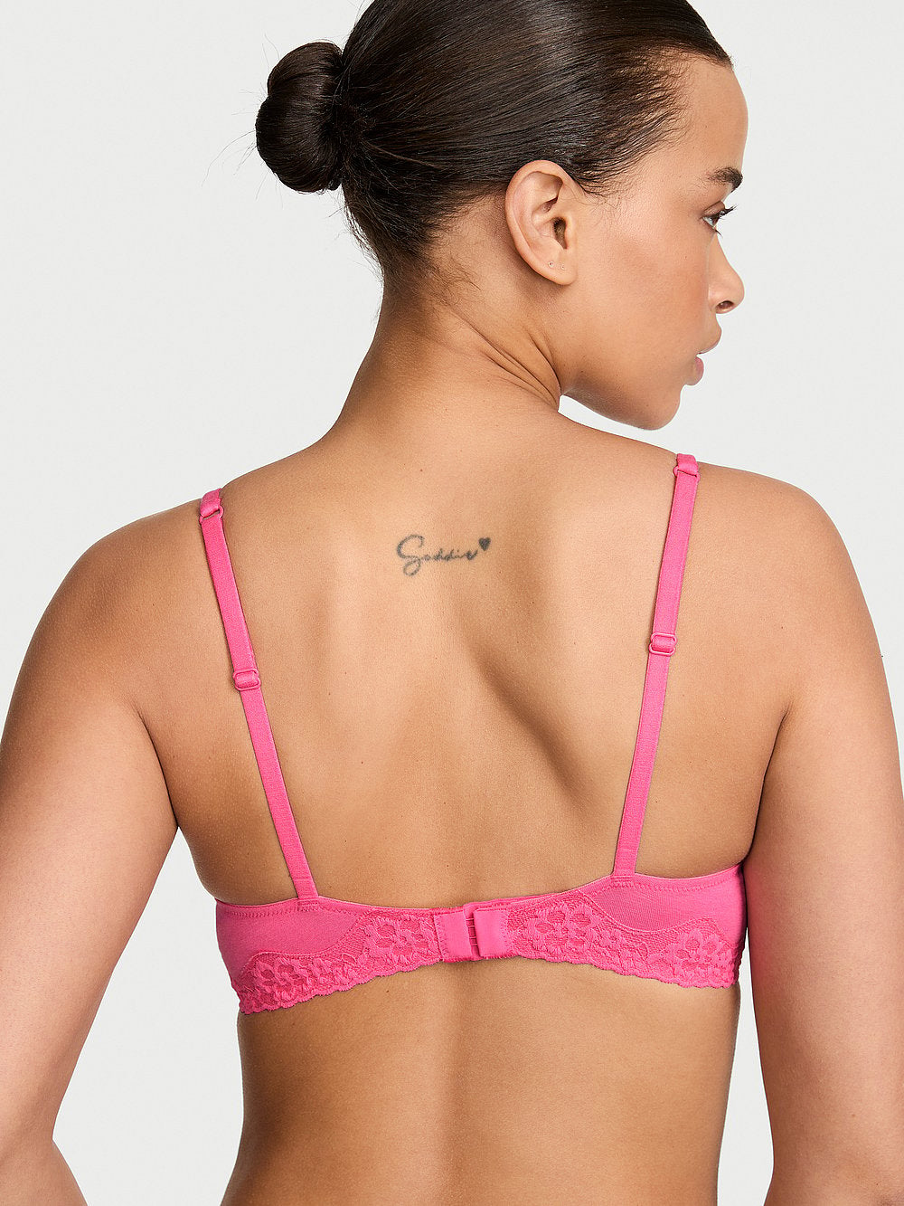 Cotton Lace-Trim Unlined Demi Bra