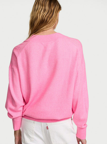Luxe Knit Oversized V-Neck Sweater