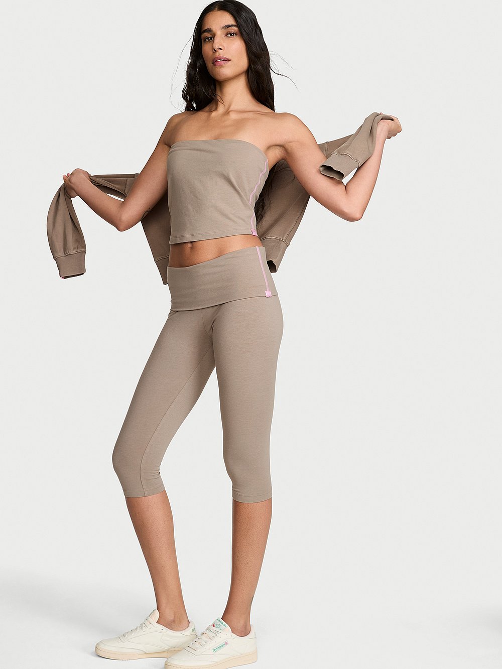 Cotton Foldover Capri Legging