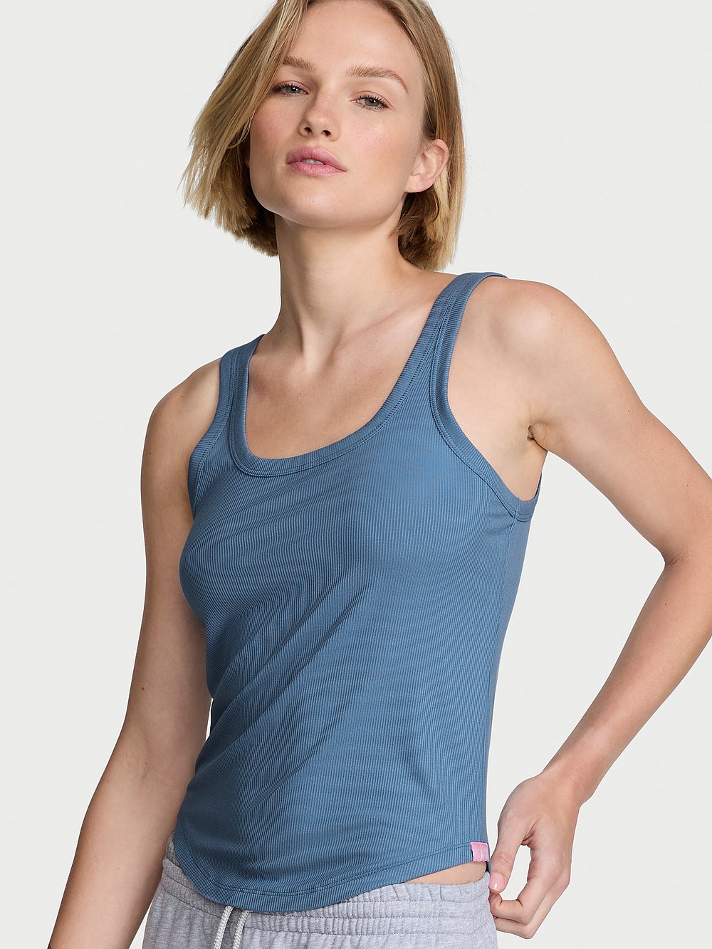 VS Iconic Rib Square-Neck Tank Top