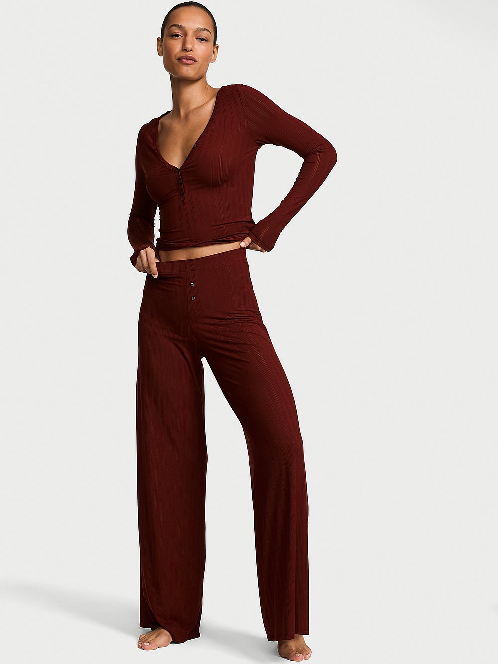 SoSoft™ Modal Ultra-Fine Henley Top & Pant Set