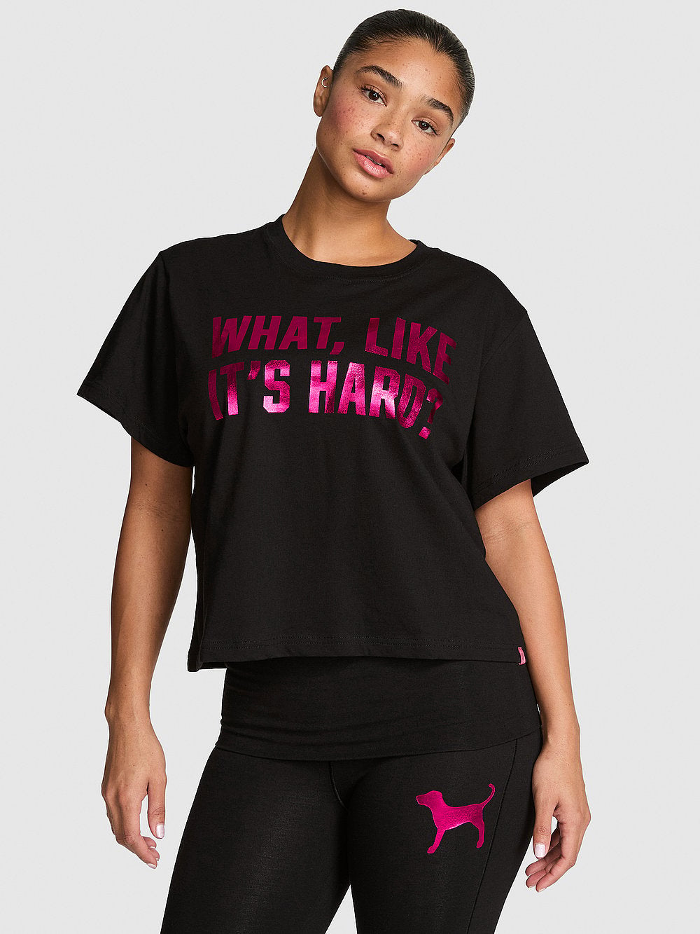 PINK | Elle Campus Cotton™ Cropped Tee