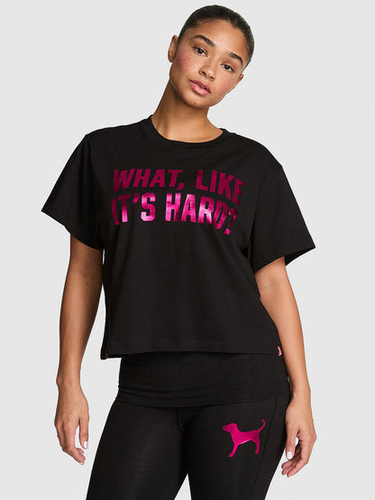 PINK | Elle Campus Cotton™ Cropped Tee