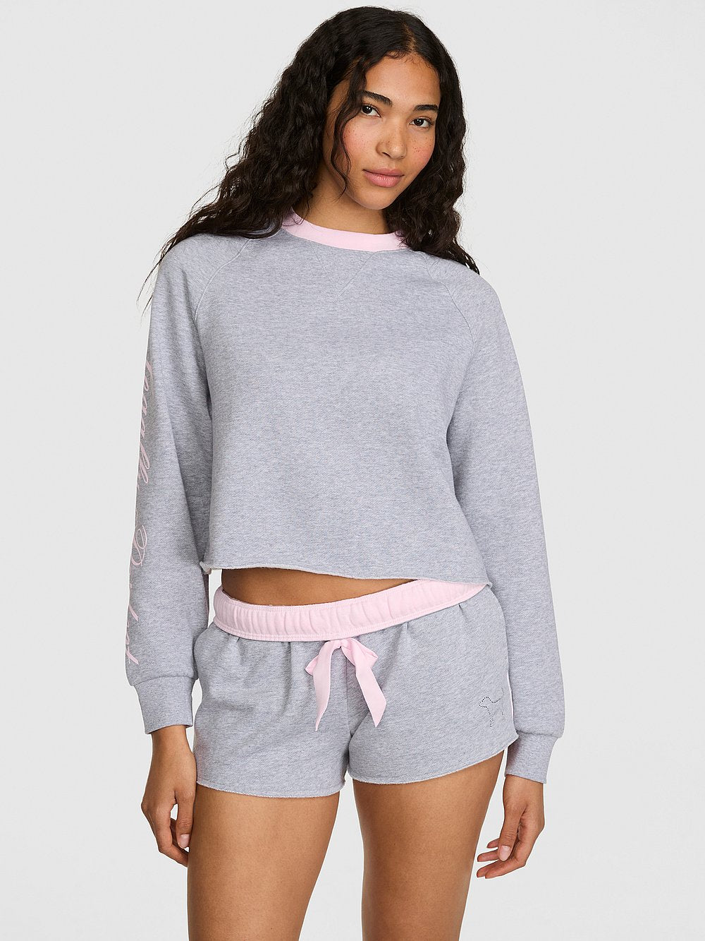PINK | Elle Campus Fleece™ Cropped Crew Sweatshirt