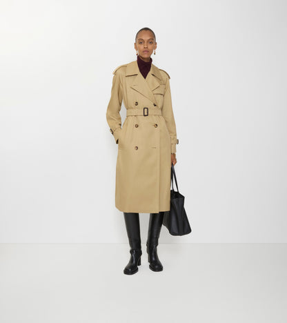 Long Castleford Trench Coat in Beige