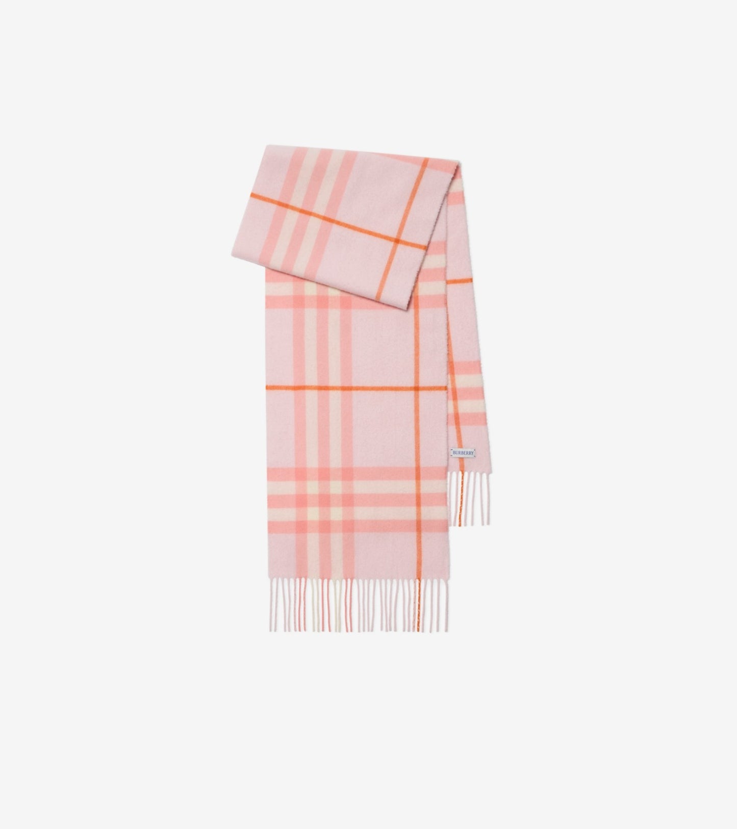 Check Cashmere Scarf in Bow pink
