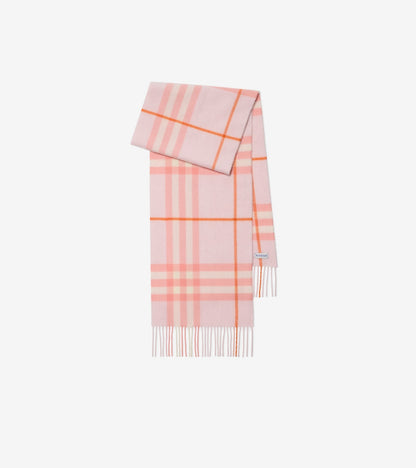 Check Cashmere Scarf in Bow pink