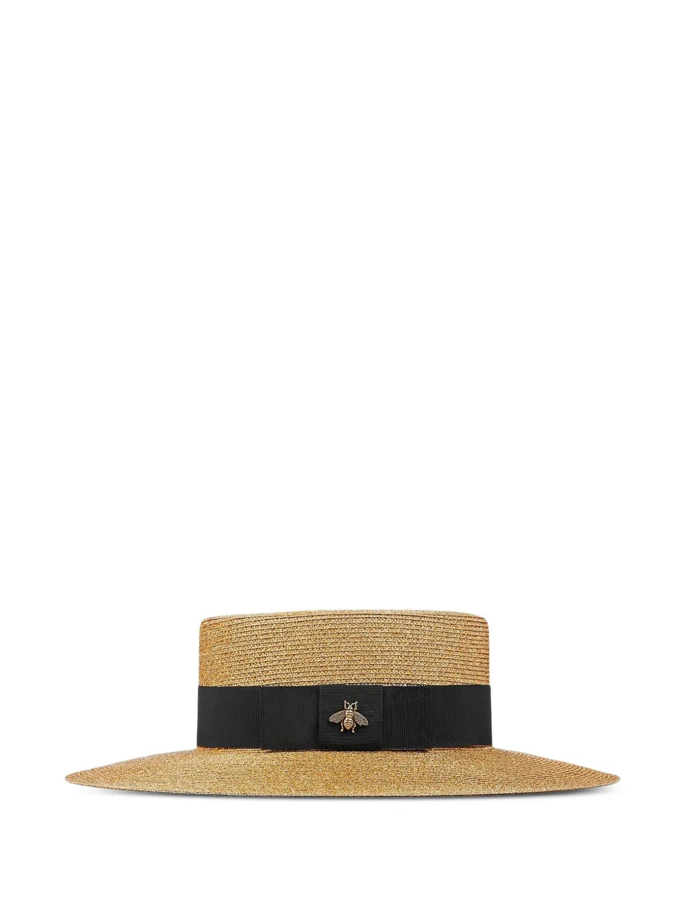 bee-detail lamé hat