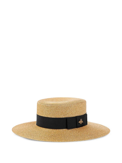 bee-detail lamé hat