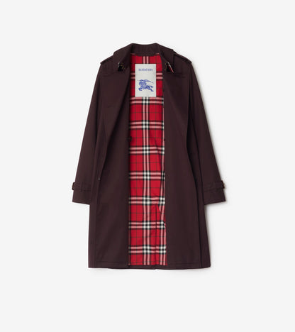 Mid-length Gabardine Kensington Trench Coat in Wine red