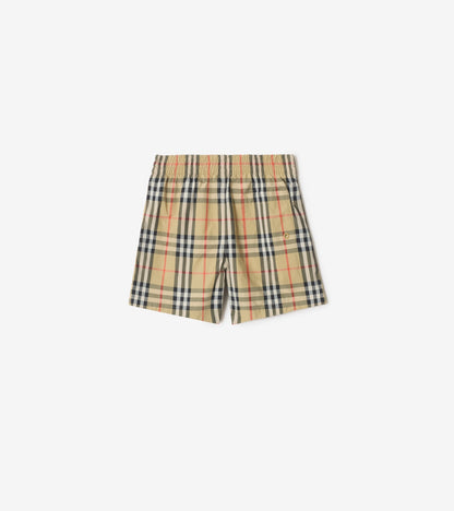 Check Swim Shorts in Sand beige