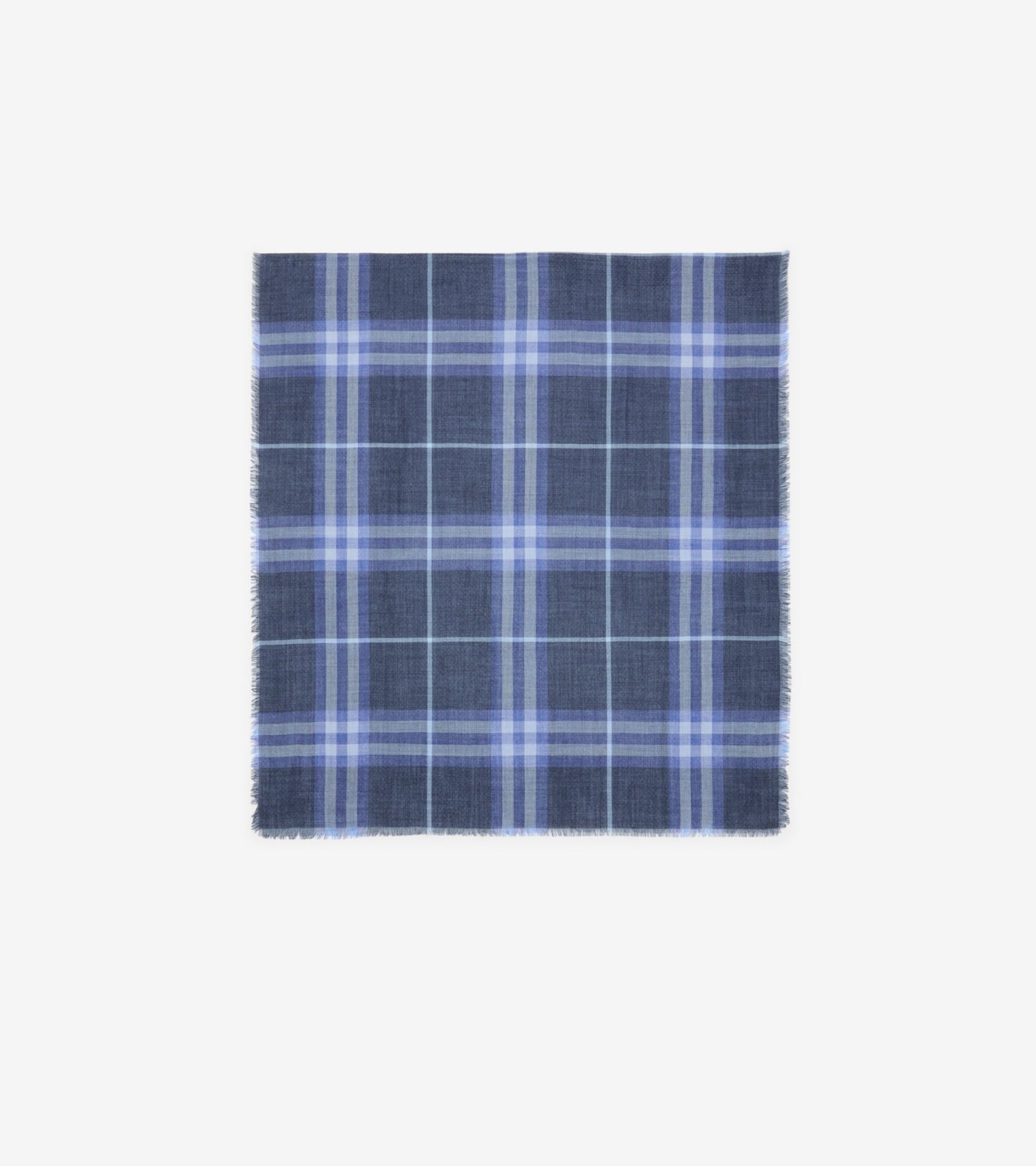 Reversible Check Wool Silk Scarf in Sand beige/vole brown