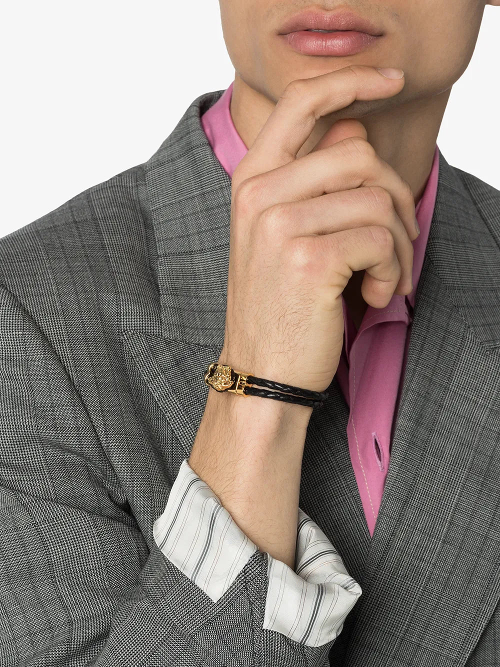 Versace La Medusa Leather Bracelet