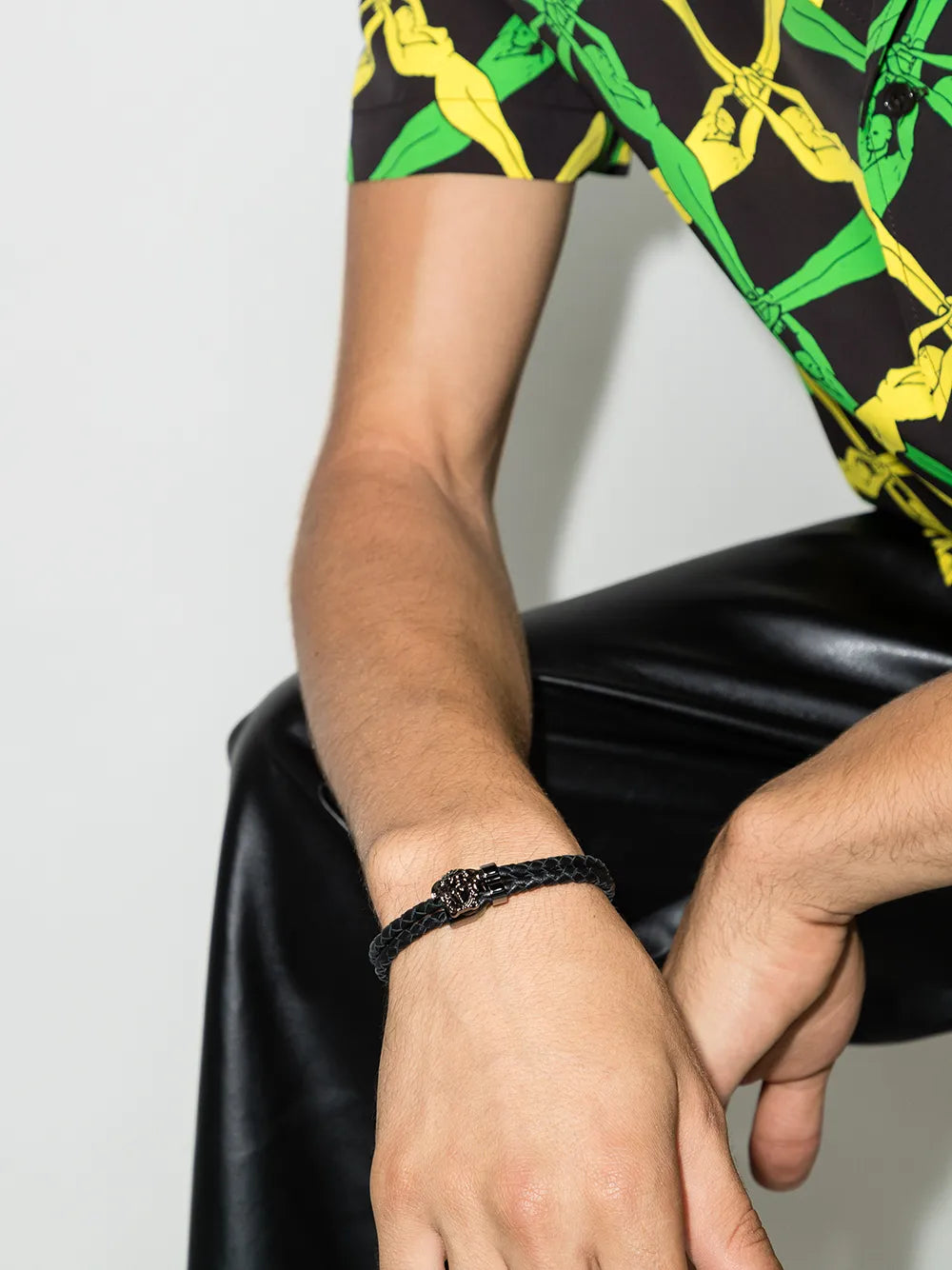 Versace La Medusa Leather Bracelet