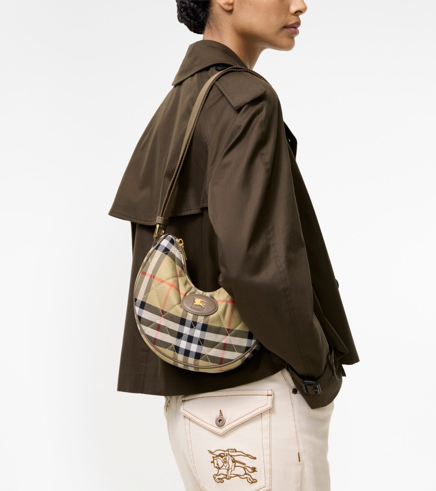 Horseshoe Crossbody Bag in Sand beige