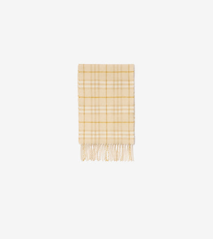 Check Cashmere Blend Scarf in White denim - Children