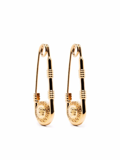 Versace Safety-Pin Medusa Earrings