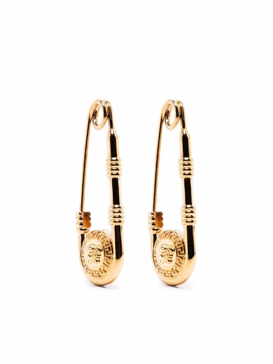 Versace Safety-Pin Medusa Earrings