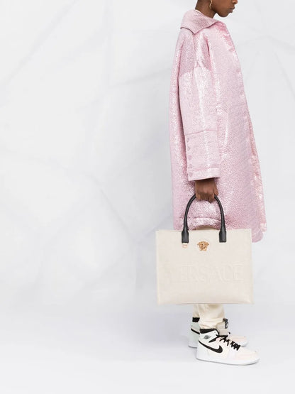 Versace Large La Medusa Canvas Tote Bag