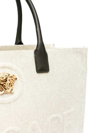 Versace Large La Medusa Canvas Tote Bag