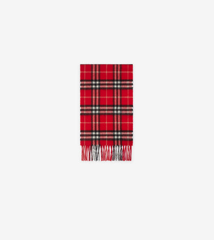 Check Cashmere Scarf in Poppy red - Children