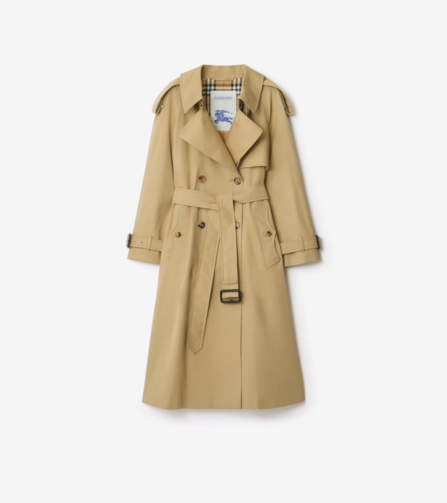 Long Gabardine Fitzrovia Trench Coat in Beige