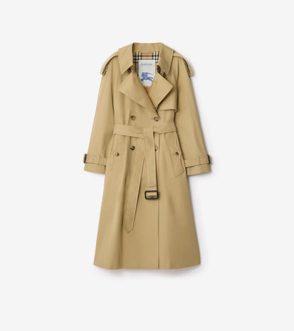 Long Gabardine Fitzrovia Trench Coat in Beige