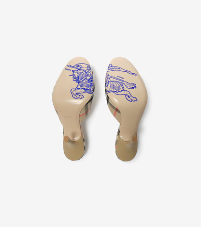 Check Mews High Sandals in Sand beige
