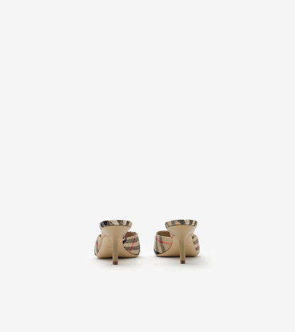 Check Mews Low Sandals in Sand beige