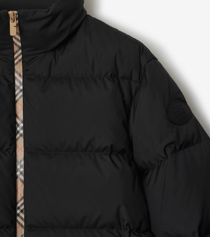Checker-tape Snowdon Puffer Jacket in Black