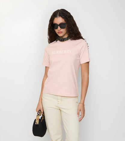 Logo Cotton T-shirt in Bouquet pink