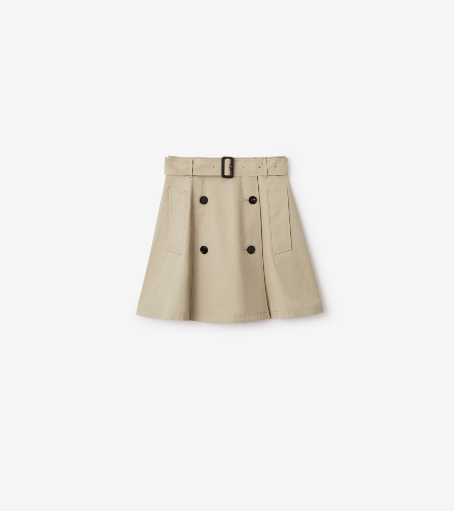 Gabardine Trench Mini Skirt in Black
