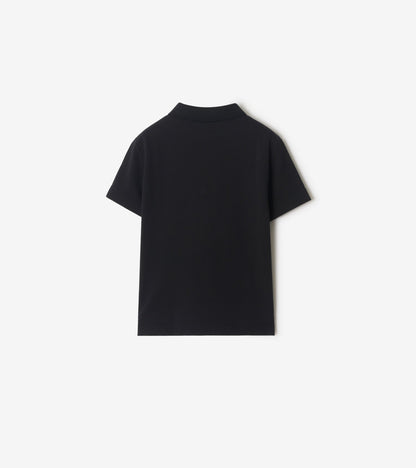 Cotton Piqué Polo Shirt in Black