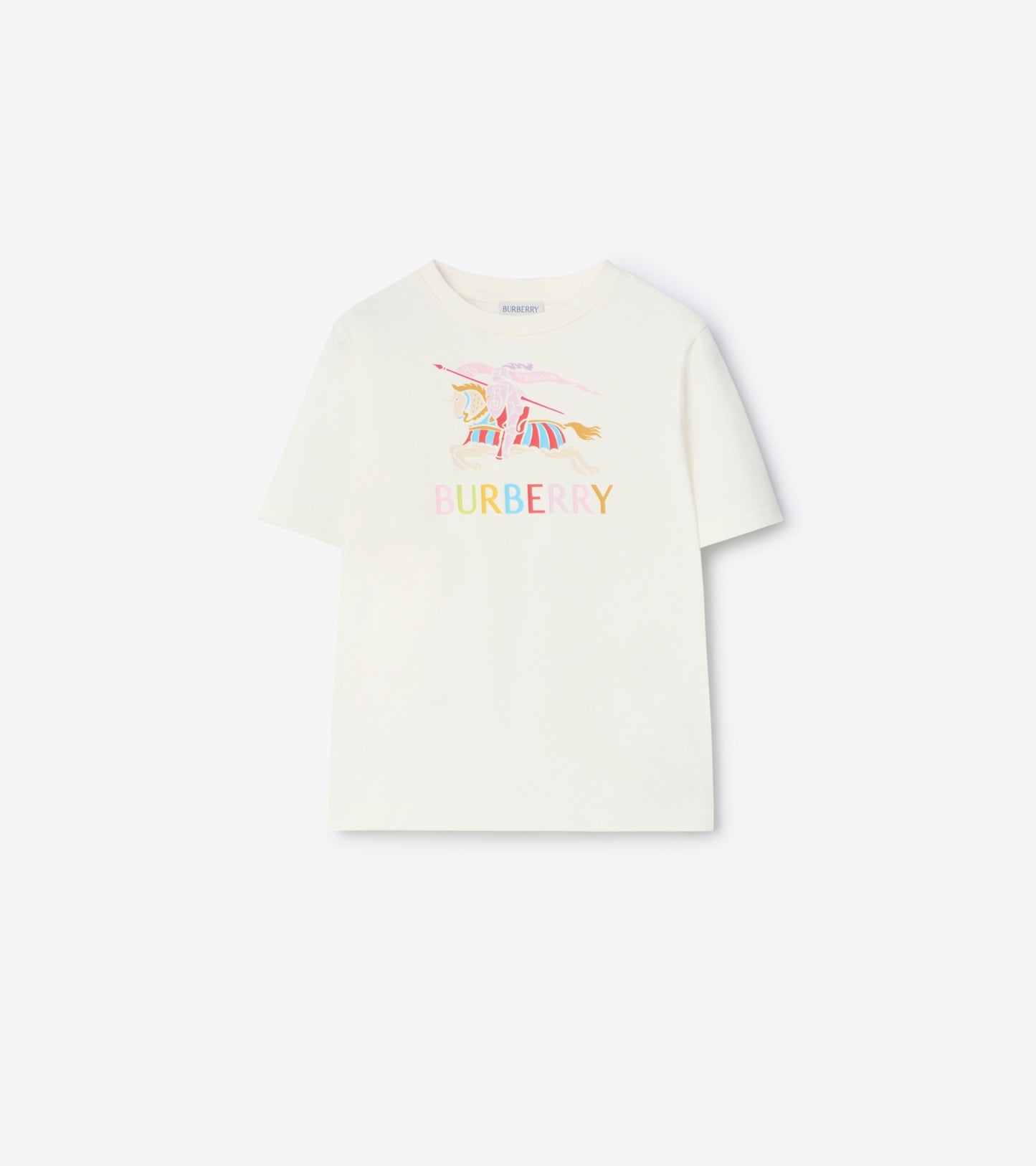 Multicolour Knight Cotton T-shirt in Chalk white