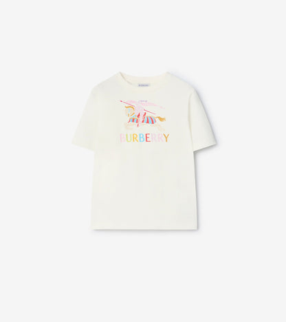 Multicolour Knight Cotton T-shirt in Chalk white