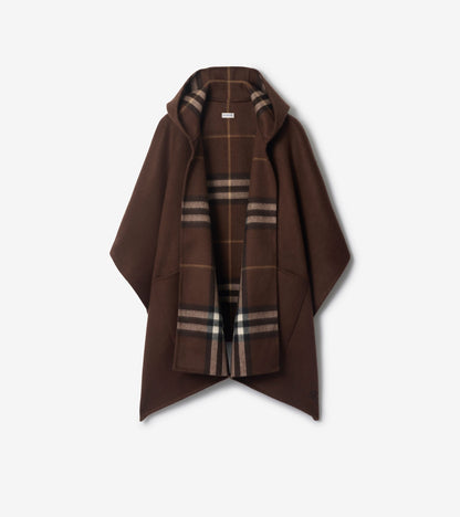 Cashmere Hooded Cape in Oxblood red