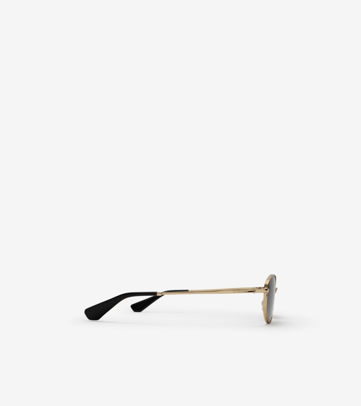 Metal Check Oval Sunglasses in Light gold